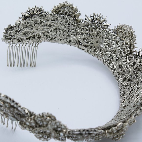 Handmade Couture Bridal Crown - Perfect Condition - Picture 3 of 5